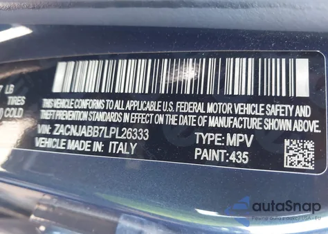 2020 Jeep Renegade Latitude Fwd из США, поврежденный, VIN ZACNJABB7LPL26333